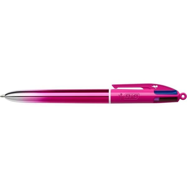 Pack med Kulspetspennor - BIC - 4 Färger Smooth - Retraktabla - Mediumspets 1 mm - Flytande Bläck