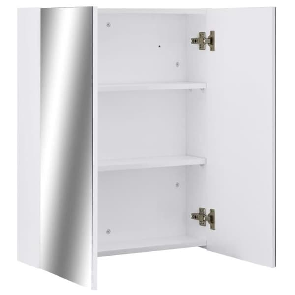 vidaXL Spegelgarderob för badrum Vit 60x15x75 cm MDF