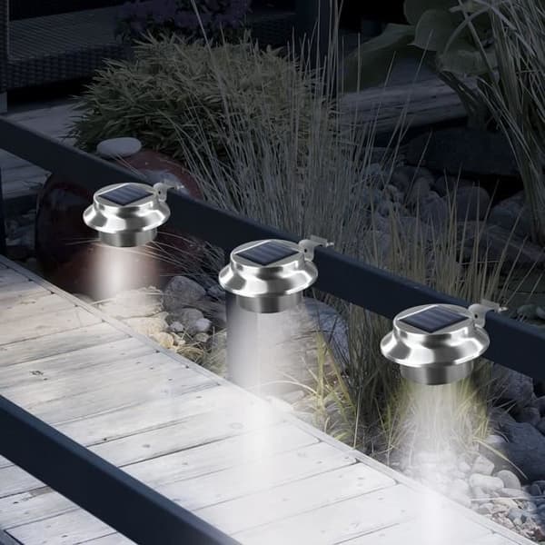 Solcellslampor - EASY-MAXX - Set med 3 - Rostfritt Stål - LED - Utomhus