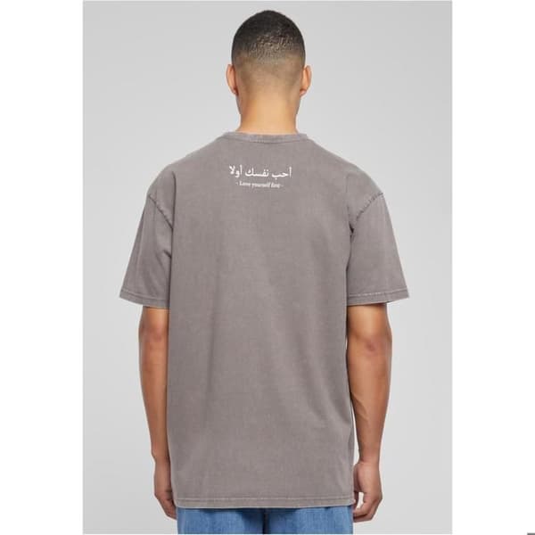 T-shirt blekt Merchcode Love Yourself First Acid Oversized