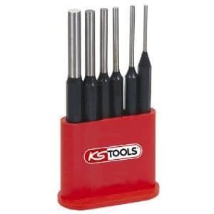 KSTOOLS pinnstanssats - Stål och kromvanadin - 6 st - Matt polerad