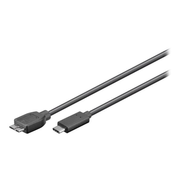 USB-kabel - MicroConnect - USB-C (H) till Micro-USB Typ B (H) - USB 3.1 - 3 A - 1 m svart