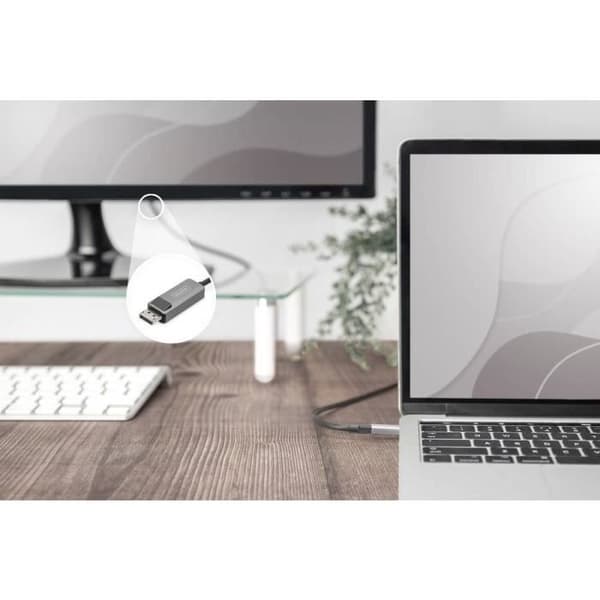 Adaptör - Digitus - DB-300334-010-S - USB-C® - DisplayPort - 1m - Svart