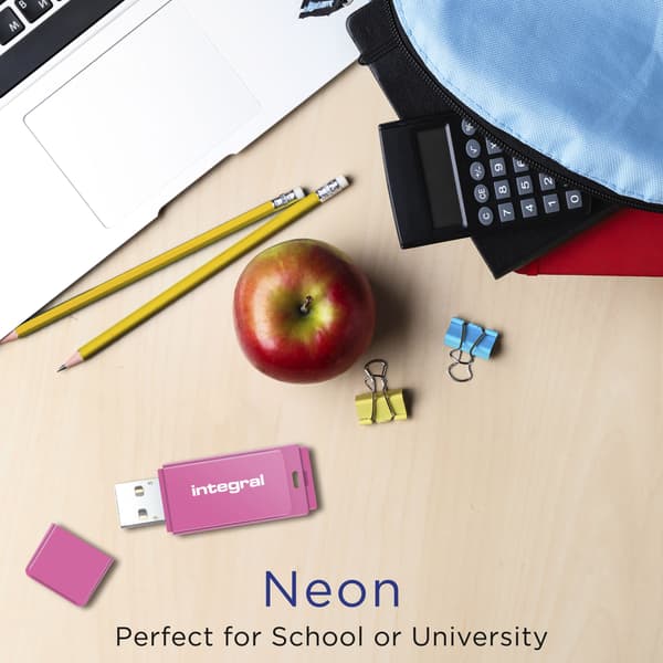 Inbyggd USB Neon 32GB Rosa