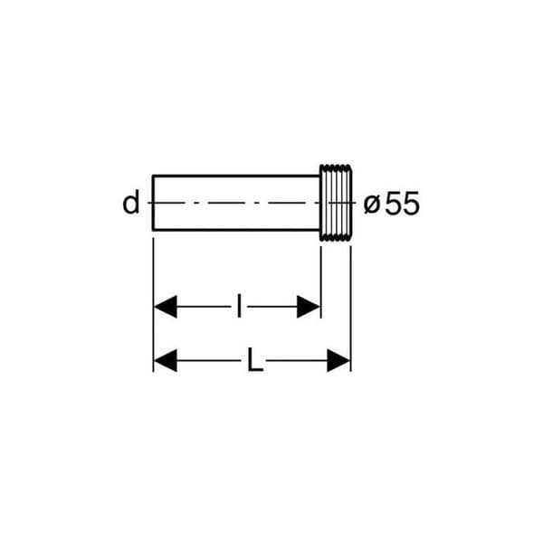 Toalettanslutning - Geberit - Längd 185 mm