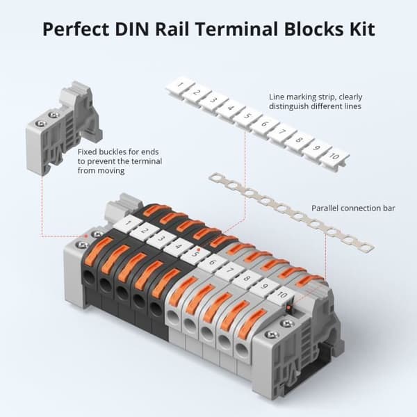 Rail Din trådanslutningskopplingar - SONOFF - 211 - 32A - PA - Vit