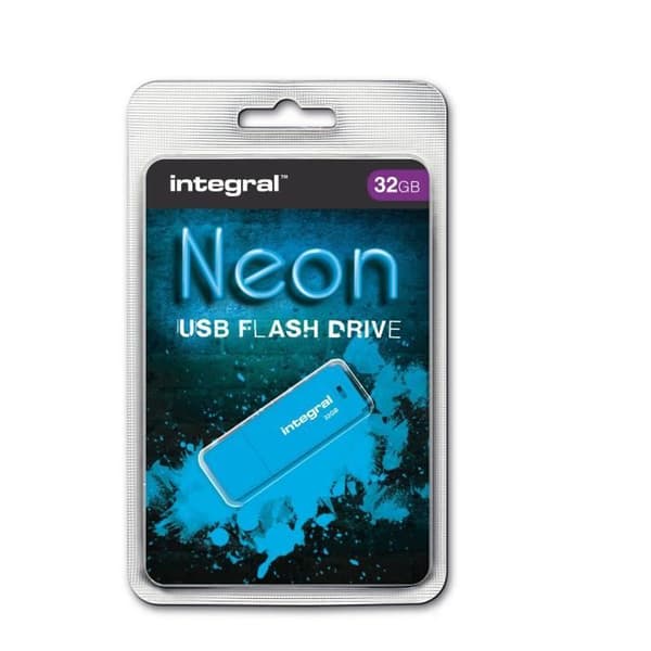 Integral USB-minne Neon 32GB Blå