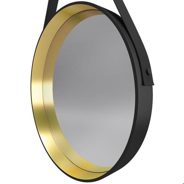 Rund badrumsspegel i barberstil - diameter 50cm - BARBER GULD