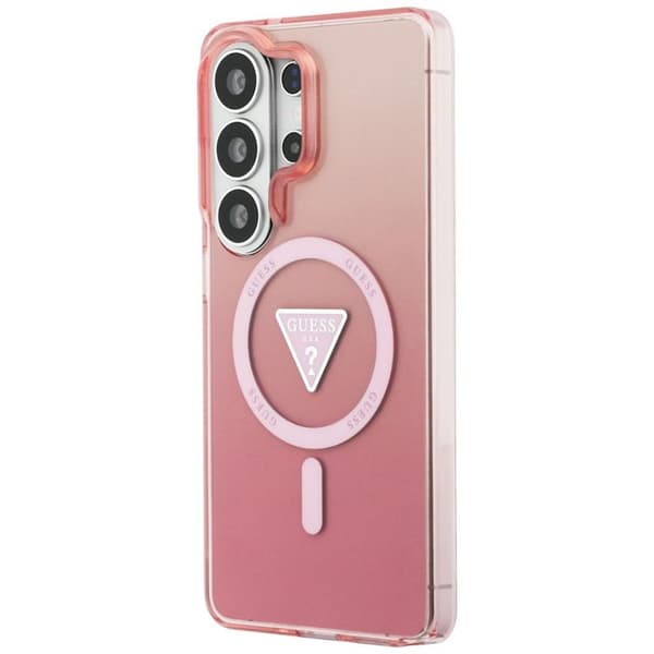 Coque Guess IML Gradient Triangle Logo MagSafe för Samsung Galaxy S26 Ultra - Rosa