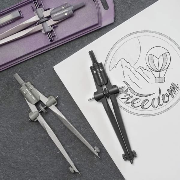 Kompass - Faber-Castell - Ström 2019 - Snabbinställning - Modern design - Grå