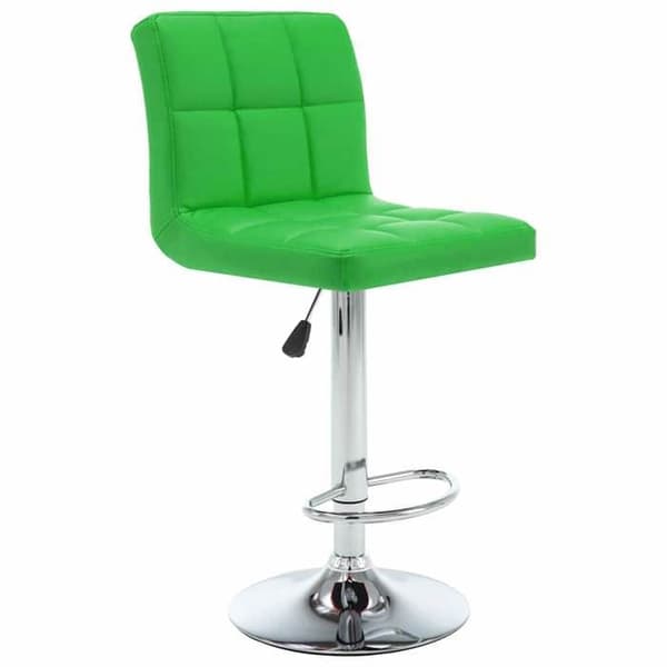 vidaXL Barstolar set om 2 grön konstläder 323642