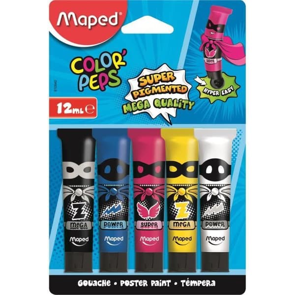 MAPED Gouachefärg i tub - 5 x 12 ml
