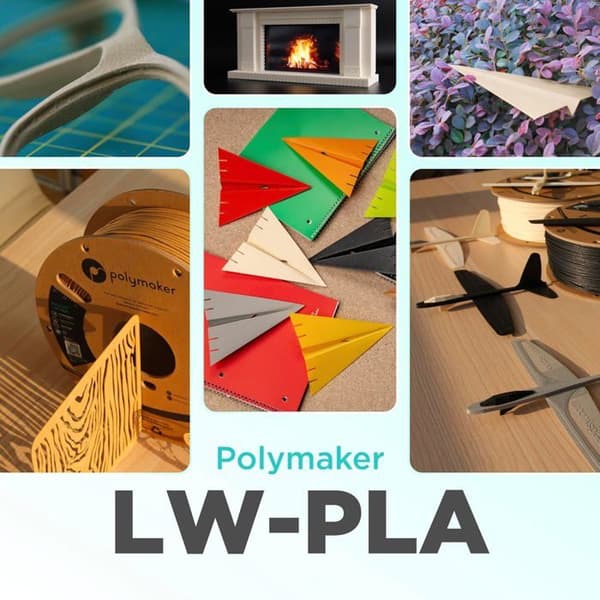 Filament 3D - POLYMAKER - PolyLite LW-PLA - 1,75 mm - 800 g - Ljus grön
