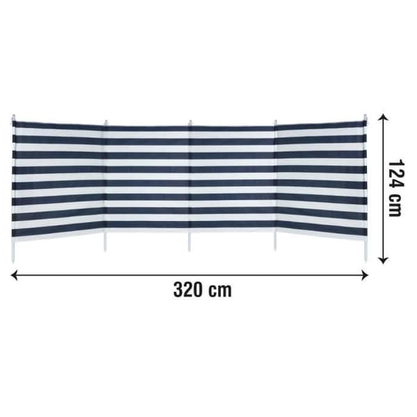 Aktive skärm 4 paneler blå ränder, 3,2 x 2,5 x 1,24 m - 52786