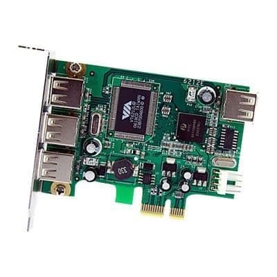 4-portars USB 2.0 PCIe-kontrollkort - USB PCI-E-adapter - 3x extern USB A - 1x intern USB A - PEXUSB4DP