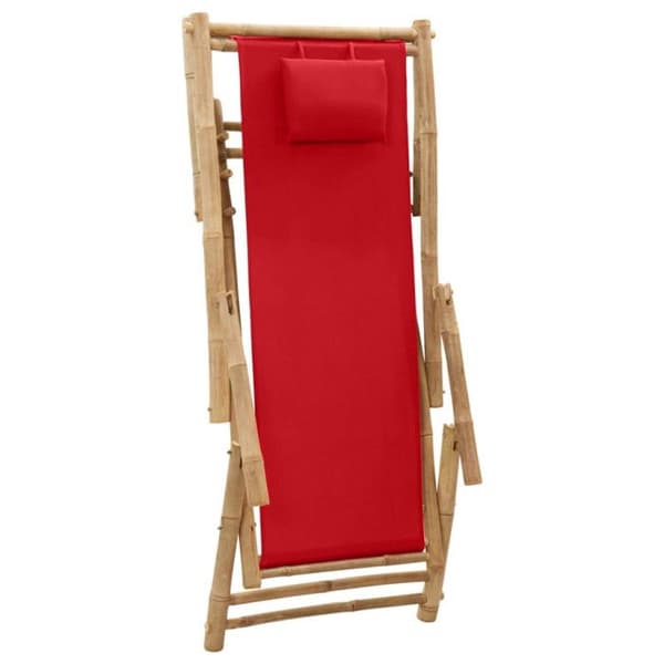 vidaXL terrassstol bambu och canvas röd 318597