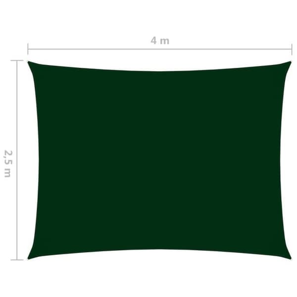 vidaXL Parasol Sail Oxford Tyg Rektangulär 2,5x4 m Mörkgrön