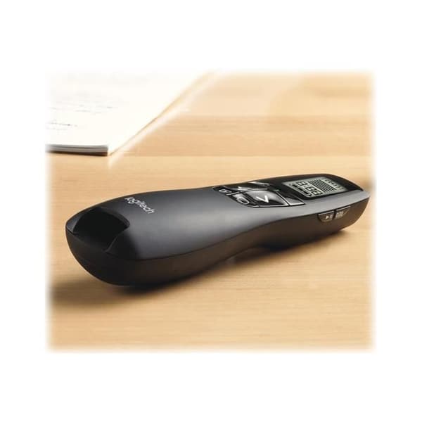 Presentationsfjärrkontroll - LOGITECH - R800 - Grön laserpekare - Räckvidd 30 meter - LCD-skärm