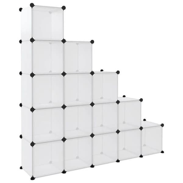 vidaXL Förvaringskuber 15 st Transparent PP 340549