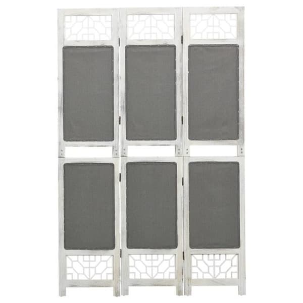 vidaXL 3-Panel Rumsavdelare Grå 105x165 cm Tyg