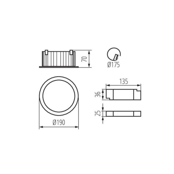 Spot LED Inbyggd Svart 30W