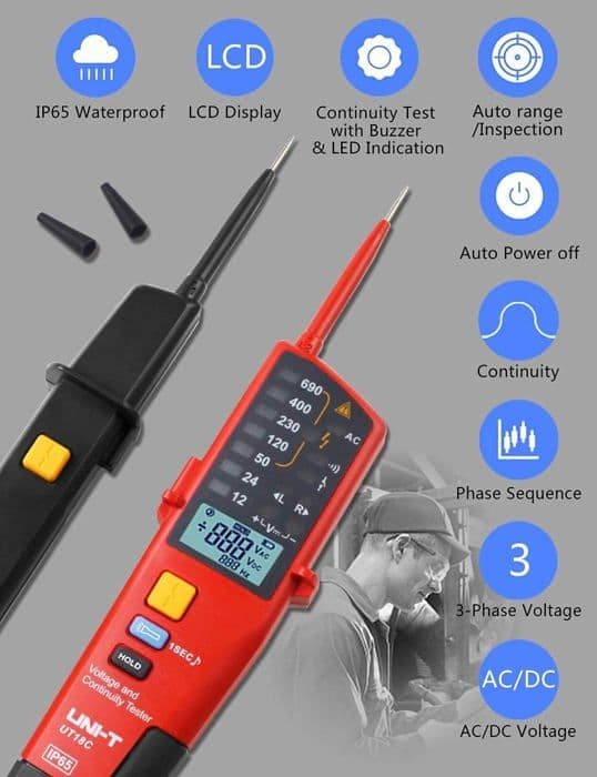 Multimeter - UNI-T - UT18C - 690V - Kontinuitetstest - Digital visning