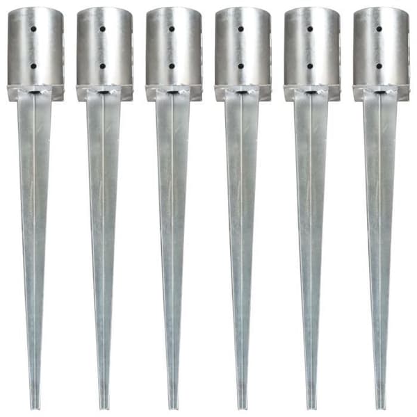 vidaXL Ground Stakes 6 st Silver 10x76 cm Galvaniserat stål