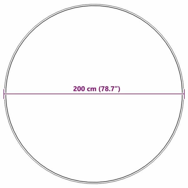 Matta - VIDAXL - Olite - Rund 200 cm - Syntetisk polyesterpäls - Antracit