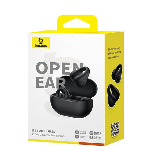 Baseus Bass 15 Clip Bluetooth-hörlurar Svart