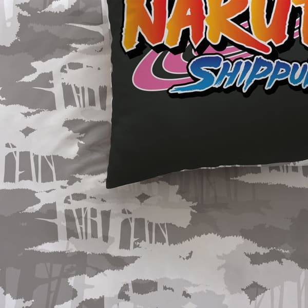 Barnsängkläder 100% Bomull - NARUTO UZUMAKI - Mörkgrå - 140x200+63x63cm