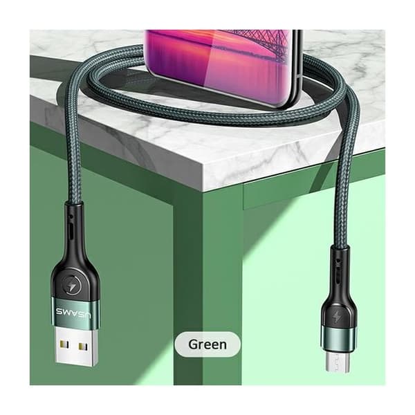 USAMS 1m Grön Micro USB-kabel - Snabbladdning