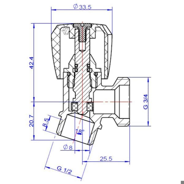 Krane - SANITET- DISTRIBUTION - 1/2'' - 3/4'' - Förkromad mässing - Backventil