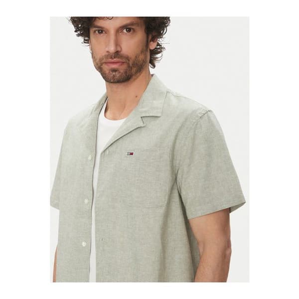 T-shirt i bomull och linne - Tommy Jeans.