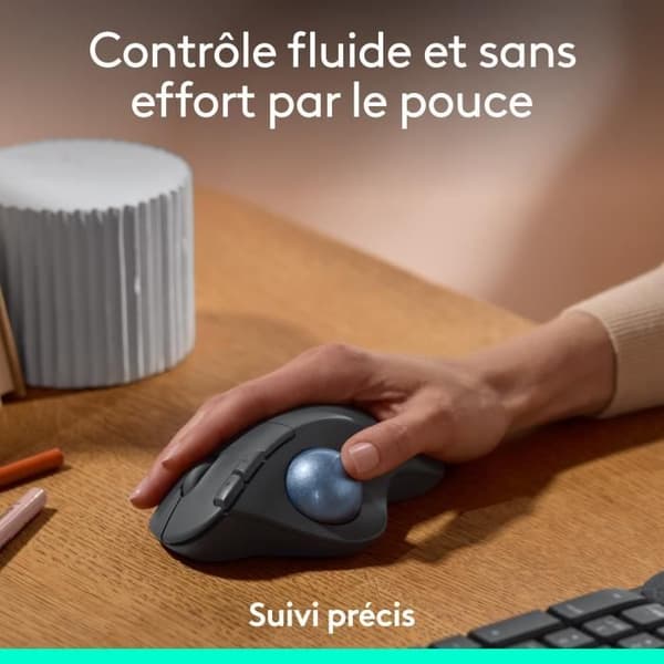 Souris - Trådlös - Logitech - Ergo M575S - Grafit