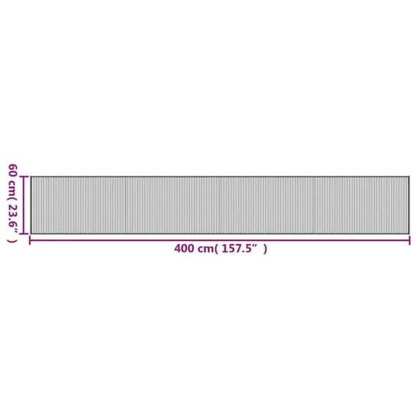 vidaXL Rektangulär matta svart 60x400 cm bambu, vardagsrumsmatta, köksmatta, rektangulär matta, sovrumsmatta till 376846