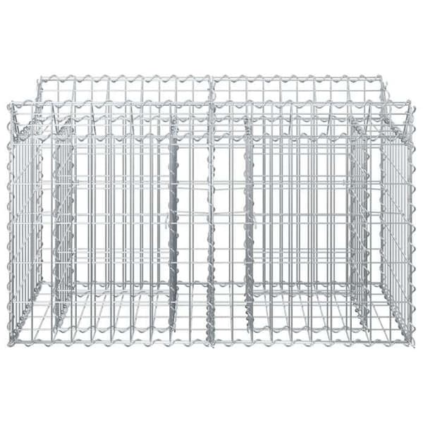 vidaXL Hög säng gabion Silver 42033291