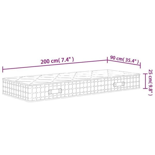 vidaXL Pocket Spring Madrass Medium Hårdhet 90x200 cm 372838