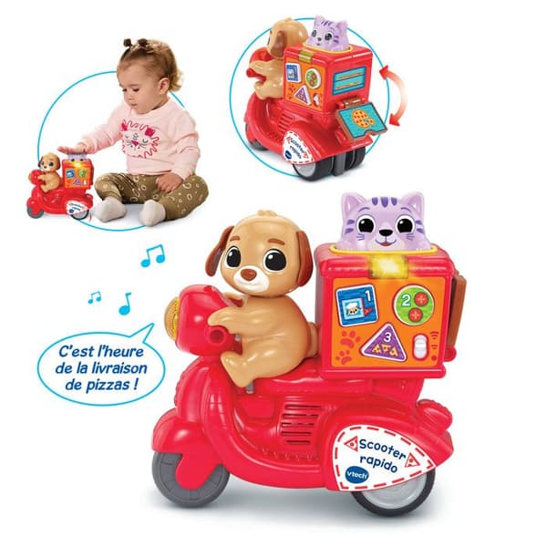 VTECH BABY - TRYCK OCH ÅK SCOOTER RAPIDO - Röd