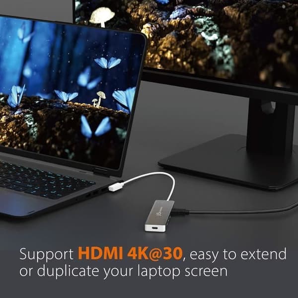 USB-C-hubb - J5 CREATE - 9 i 1 - PD 100W-strömförsörjning - 4K HDMI - Modulldesign