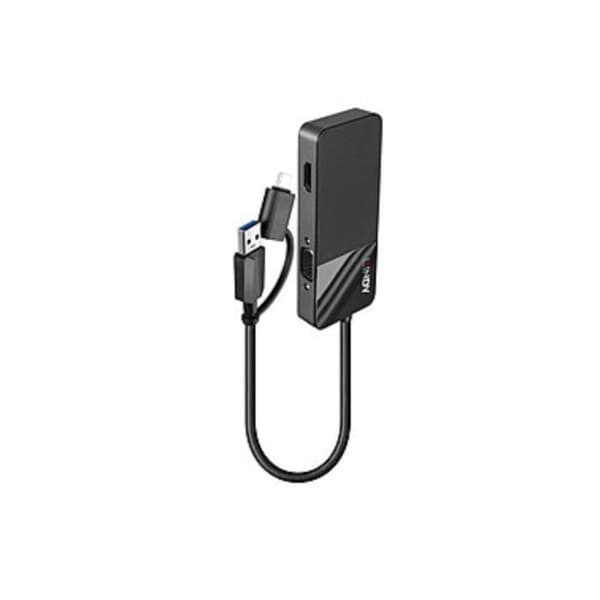 Lindy 43354 USB 3.2 Gen 1 (3.1 Gen 1) dockningsstation Typ-A + Typ-C Svart