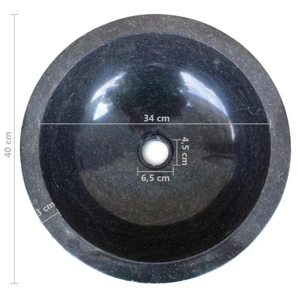 vidaXL Marmor Diskbänk 40 cm Svart