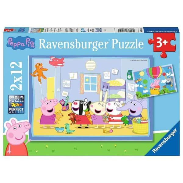 Pussel 2 x 12 bitar: Peppa Pigs äventyr