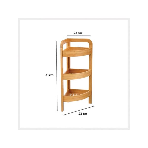 Hörnhylla 3 nivåer 23cm bambu - 5 five simply smart