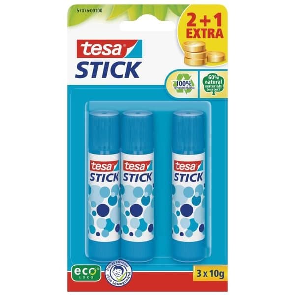 TESA Set med 3 limstift - Rosa - 10g
