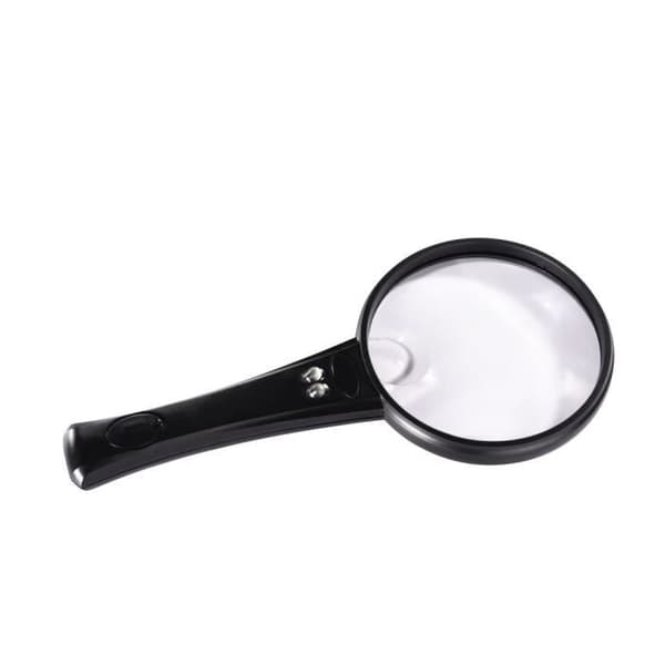 Hama Basic 90 LED-förstoringsglas - Diameter 9 cm - Svart - 2 lysdioder