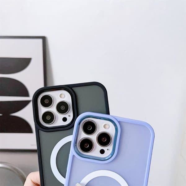 MagSafe-magnetfodral för iPhone 15 Pro Max med hål för rem, rosa