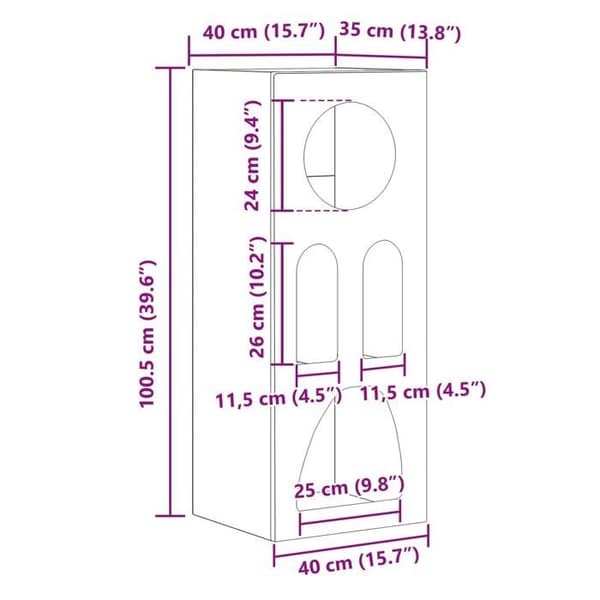 Modern buffet i trä - vidaXL - Svart - 40x35x100.5 cm - Rektangulär - Matrum - Vardagsrum - Elegant