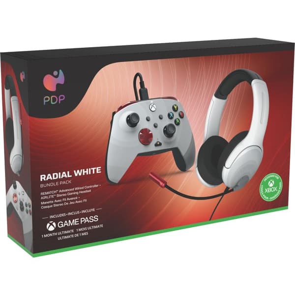 Manettspelkontroll - PDP - Rematch + Airlite gaminghörlurar - Trådad - Xbox One - Vit