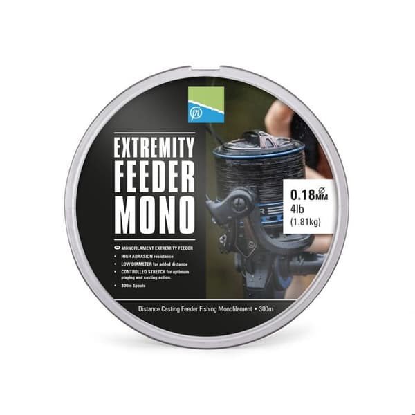 Nylonfoder Preston Extremity Mono - svart/vit - Svart - 0,23 mm