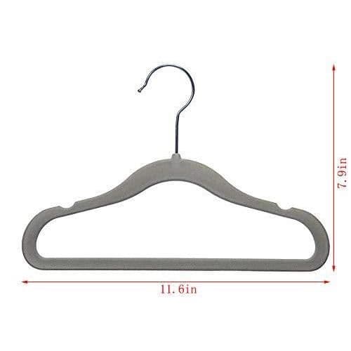 30 stycken barnklädhängare i sammet - Grå | Amazon Basics